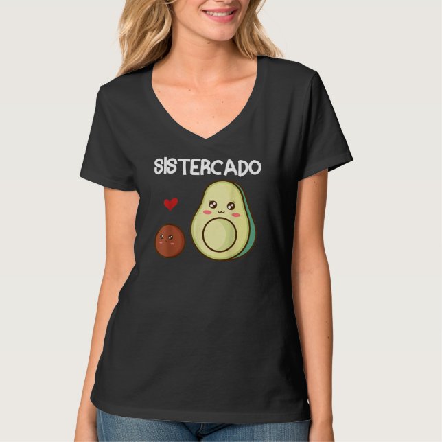 T-shirt Soeur Sistercado Avocado Faire-part de grossesse (Devant)