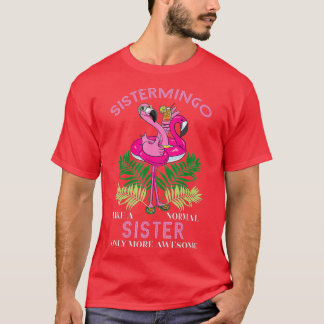 T-shirt Soeur Sistermingo Flamant rose Lover Sis Femme Sib