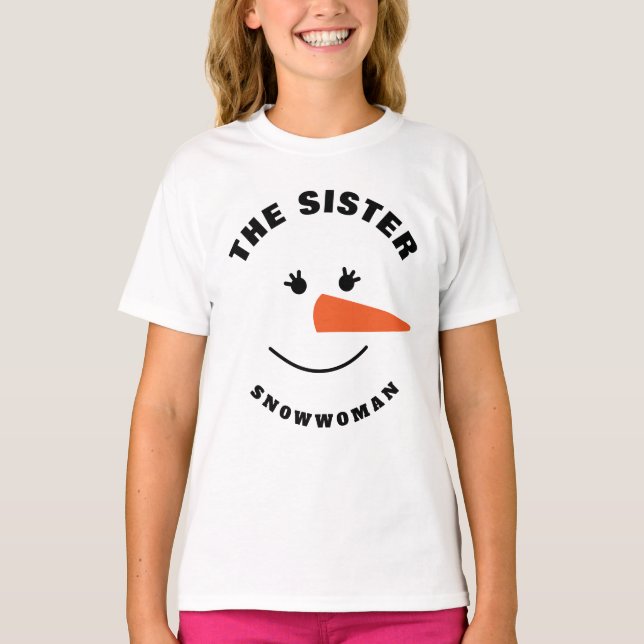 T-shirt Soeur Snowman Escouade Visage Correspondant Costum (Devant)