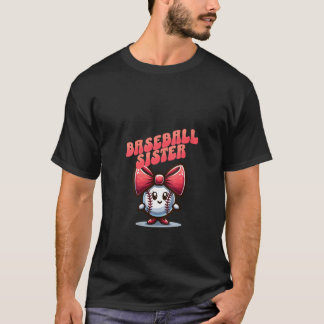T-shirt Soeur Soeur De Baseball Femme Caricature Coquette