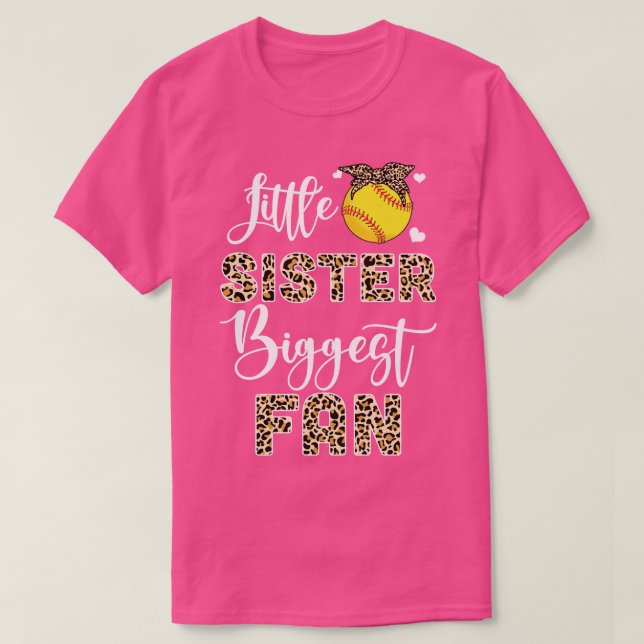 T-shirt Soeur Softball Little Sister Plus Grand Ventilateu (Design devant)