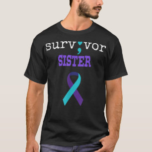 T-shirt Soeur Survivante Semicolon Don Prévention du suici