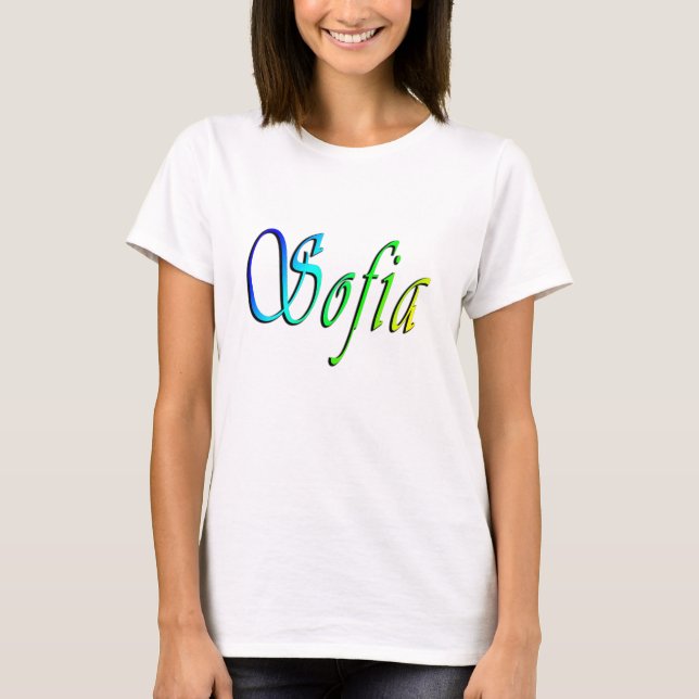 T-shirt Sofia Son Nom En Couleur, (Devant)