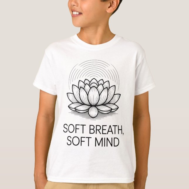 T-shirt Soft Breath Soft Mind Dandelion Yoga Inspiration A (Devant)