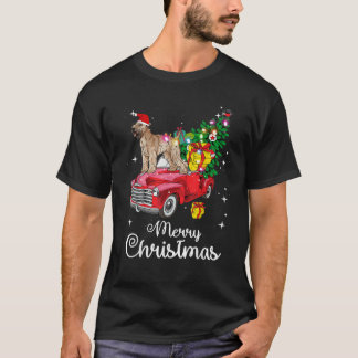 T-shirt Soft Coated Wheaten Terrier Ride Red Truck Christm