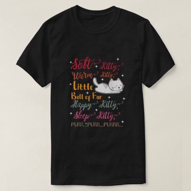 T-shirt Soft Kitty Chaleureux Kitty Petit Boule De Dormir  (Design devant)