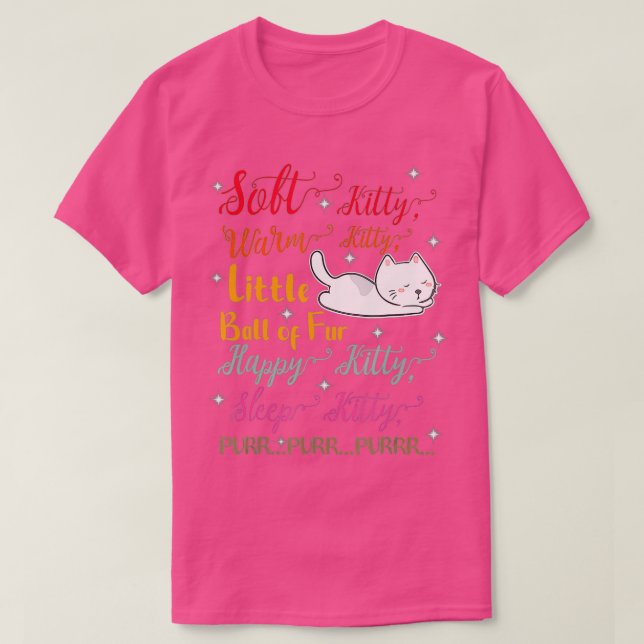 T-shirt Soft Kitty Chaleureux Kitty Petit Boule De Dormir  (Design devant)