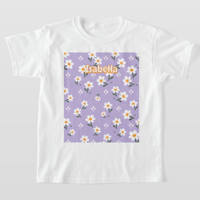 T-shirt Soft Lavender Daisy Bloom Aesthetic for Girls (Poser)