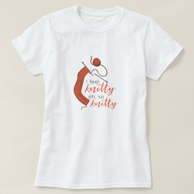 T-shirt Soft Orange Je Me Sens Knitty, Oh So Knitty (Design devant)