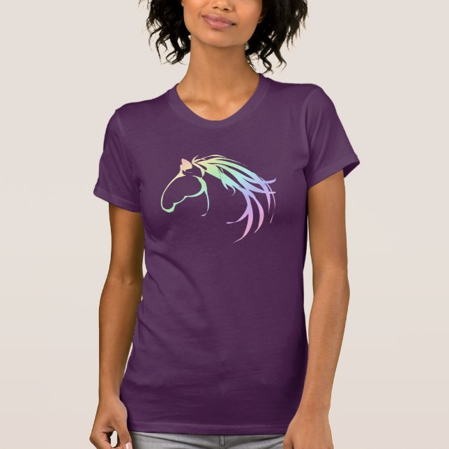 T-shirt Soft Pastel Coloured Horse Head Logo Design (Devant)