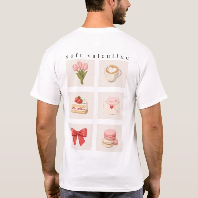 T-shirt Soft Valentine Aesthetic Mood Board Shirt  (Dos)