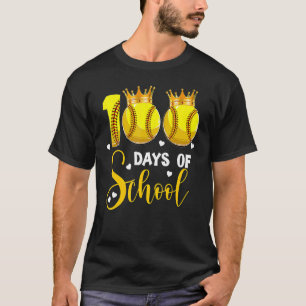T-shirt Softball 100 Jours d'école Joyeux 100ème Jour 1