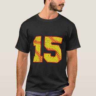 T-shirt Softball 15 Pour Joueur Numéro 15