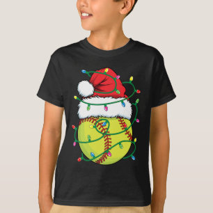 T-shirt Softball Avec Chapeau de Père Noël Hommes Garçons 