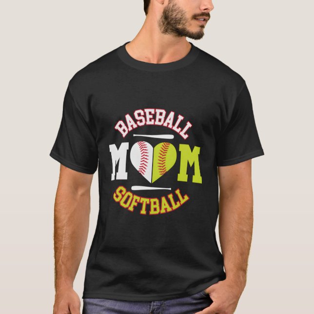 T-shirt Softball Baseball Maman Ball Maman (Devant)