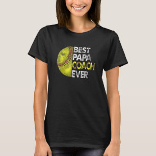 T-shirt Softball Best Papa Coach Ever Retro Père Day