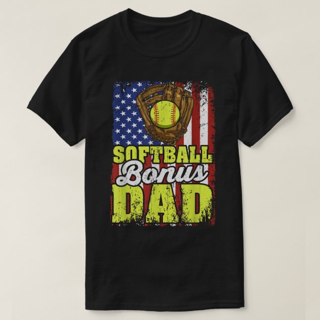 T-shirt Softball bonus papa baseball papa sofeball joueur (Design devant)