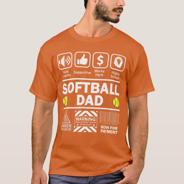 T-shirt Softball Dad Funny Contents of Sports Father frien (Devant)