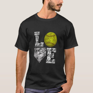 T-shirt Softball Distressed Ball mignonne Maman Amour