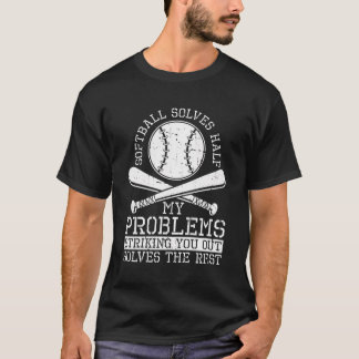 T-shirt Softball drôle - Batteur de Pitcher Catcher Softba