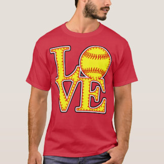 T-shirt Softball Fastpitch LOVE Stitched Outline 2023