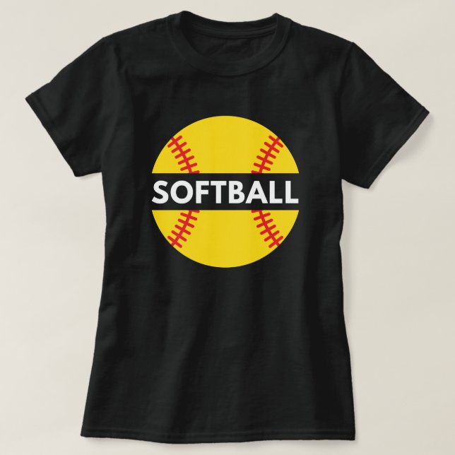 T-shirt Softball féminin | Citation Softball Noir (Design devant)