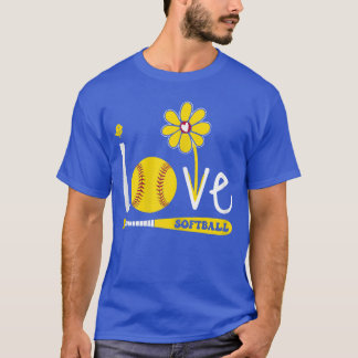 T-shirt Softball Féminin s foreen Filles J'adore Softball