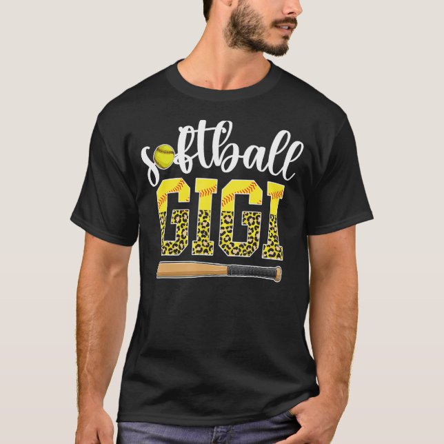 T-shirt Softball Gigi D'Un Lecteur De Softball Leopard (Devant)