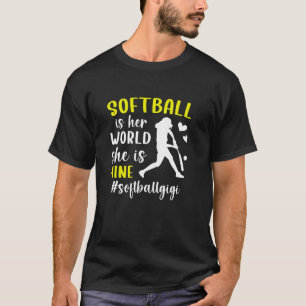 T-shirt Softball Gigi Grandma Fière Softball Player Gigi