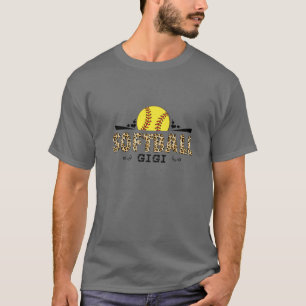 T-shirt Softball Gigi Leopard Motif Amour de la fête des m