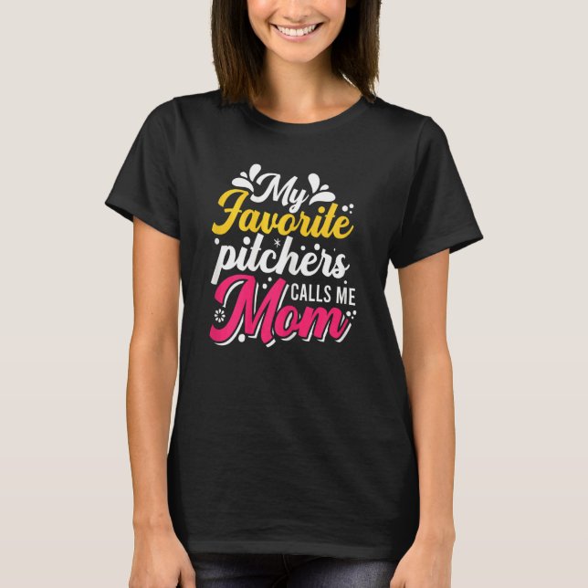 T-shirt Softball Graphisme Femmes Et Moms Softball Pitcher (Devant)