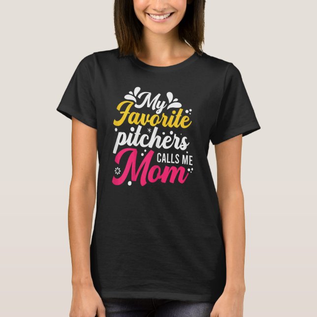 T-shirt Softball Graphisme Femmes Et Moms Softball Pitcher (Devant)