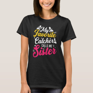 T-shirt Softball Graphisme femmes soeurs Softball Catcher