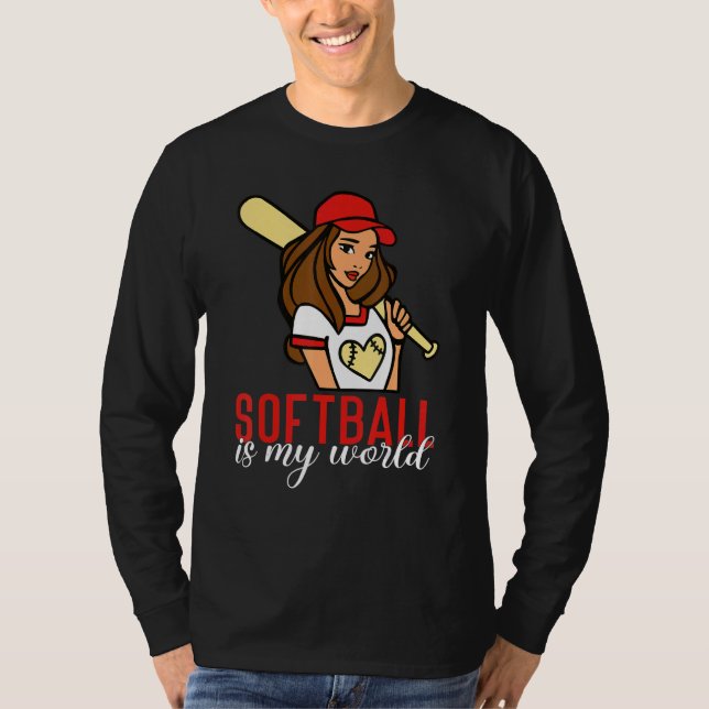T-shirt Softball is my World Softball (Devant)