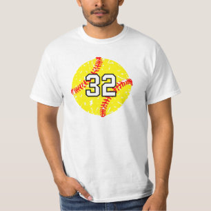 T-shirt Softball Jersey Grunge Number #32