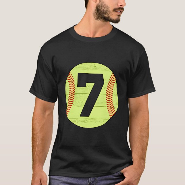 T-shirt Softball Jersey Numéro 7 (Devant)