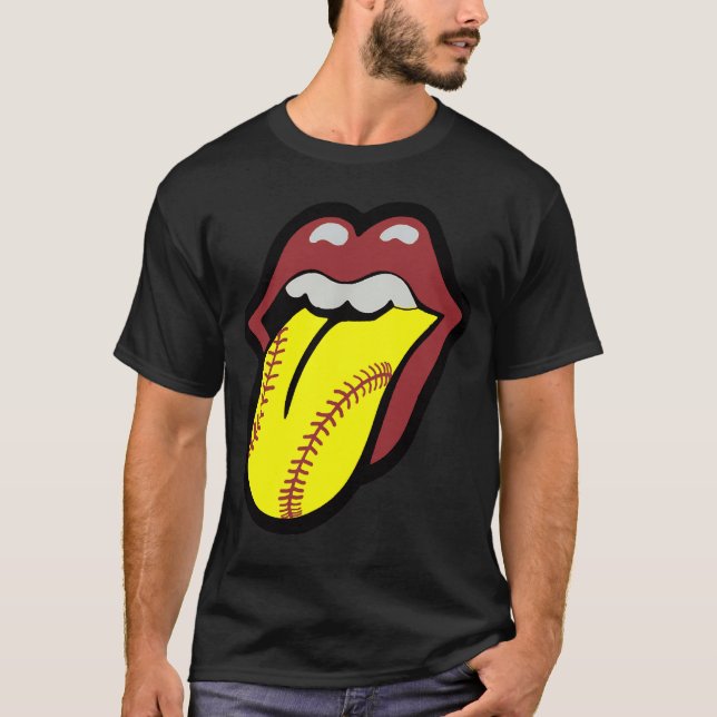 T-shirt Softball Lips Softball Kiss (Devant)