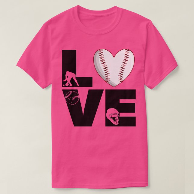 T-shirt Softball LOVE Funny 12 (Design devant)