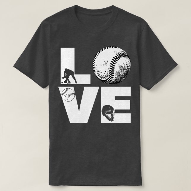 T-shirt Softball LOVE Funny 9 (Design devant)