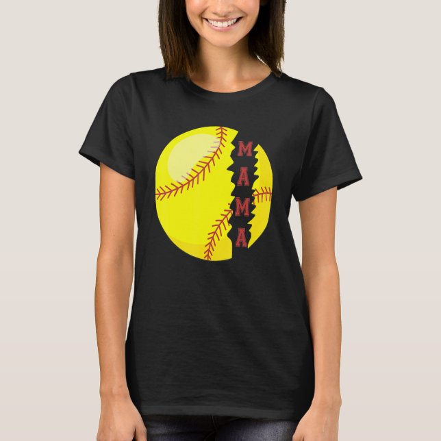 T-shirt Softball Mama Sport  Game Day Mother Day (Devant)