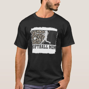 T-shirt Softball Maman Amusante Maman Vie Leopard Bleu