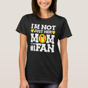 T-shirt Softball Maman Coeur Numéro un ventilateur