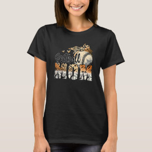 T-shirt Softball Maman Leopard Softball Game Day Vibes Mot