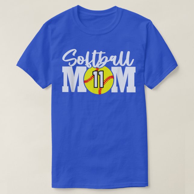 T-shirt Softball Maman Numéro 11 (Design devant)
