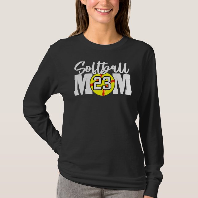 T-shirt Softball Mom Numéro 23 (Devant)