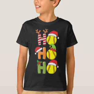 T-shirt Softball Noël Ho Ho Softball Xmas Sport Me
