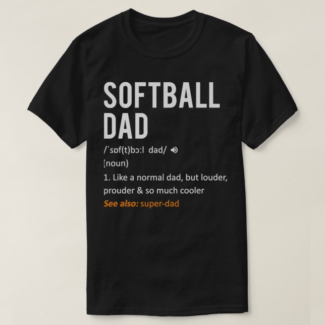 T-shirt Softball Papa Chemise Fête des pères Cadeau Fils (Design devant)