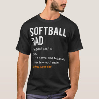 T-shirt Softball Papa Chemise Fête des pères Cadeau Fils