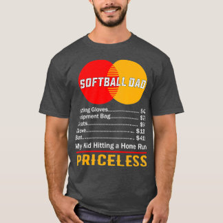 T-shirt Softball Papa Mon Enfant Toucher Un Coup À Domicil