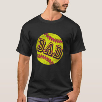 T-shirt Softball Papa Vintage Retro Fête des pères Softbal
